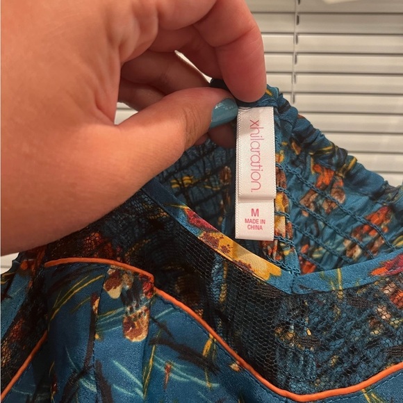 Xhilaration High-low dress size Medium in Beautiful Teal & Orange Fall Colors - Picture 6 of 8